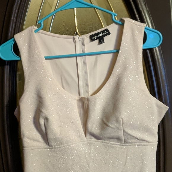 Sequin Hearts Dresses & Skirts - Cream-white Sparkle Dress